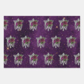 ミッドナイトロマンチックなゴシック様式の魔女とバラ ラッピングペーパーシート (正面2)