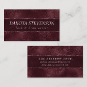 ミッドナイトワインロマンス | Dark Satiny グランジ Damask 名刺 (正面/裏面)