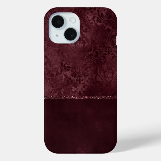 ミッドナイトワインロマンス | Dark Satiny グランジ Damask Case-Mate iPhoneケース (裏面)