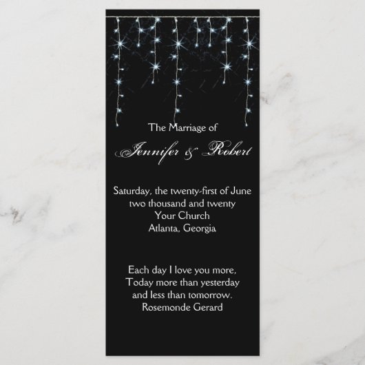 ミッドナイトヴィネヤード結婚式 プログラム (正面)