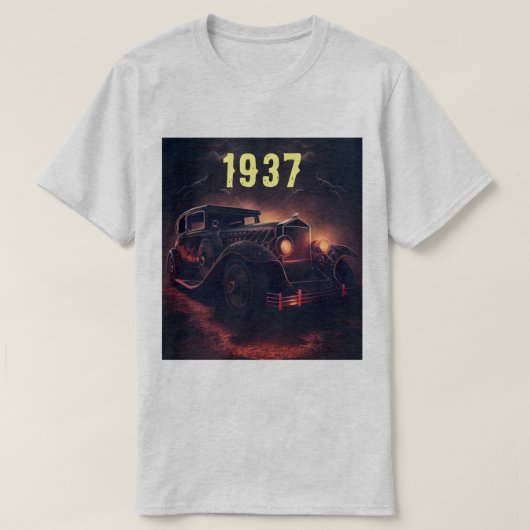 ミッドナイトヴィンテージカー1937 Tシャツ (デザイン正面)