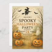 ミッドナイト不気味ハローウィンパーティ招待状 招待状 (正面/裏面)