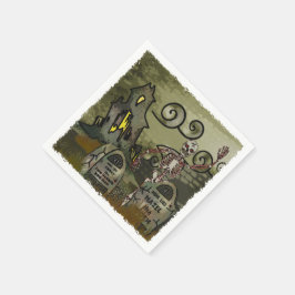 ミッドナイト墓地お洒落ハローウィンパーティ スタンダードカクテルナプキン