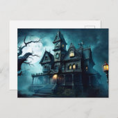 ミッドナイト幽霊のよく出る後のハロウィーンマンションホテル ポストカード (正面/裏面)