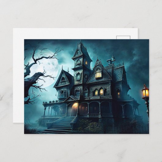 ミッドナイト幽霊のよく出る後のハロウィーンマンションホテル ポストカード (正面/裏面)