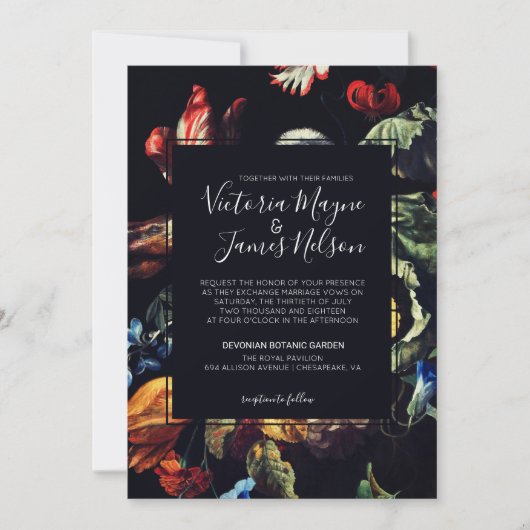 ミッドナイト庭園の結婚式招待状 招待状 (正面)