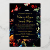 ミッドナイト庭園の結婚式招待状 箔招待状 (正面)