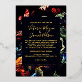 ミッドナイト庭園の結婚式招待状 箔招待状