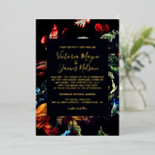 ミッドナイト庭園の結婚式招待状 箔招待状 (立ち正面)