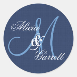 ミッドナイト結婚ブルーカスタムズモノグラムV21 ラウンドシール