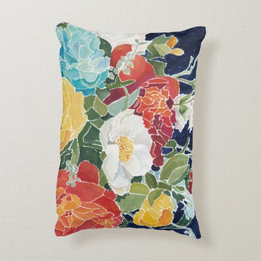 ミッドナイト花模様I アクセントクッション (裏面(縦))