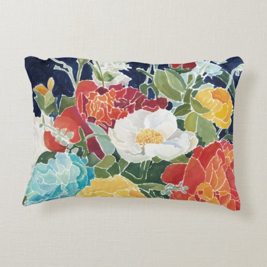 ミッドナイト花模様I アクセントクッション (裏面)