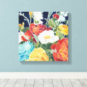 ミッドナイト花模様I キャンバスプリント (インサイチュ (ウッドフロア))