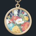 ミッドナイト花模様I ゴールドプレートネックレス<br><div class="desc">フローラ</div>