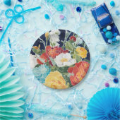 ミッドナイト花模様I ペーパープレート (パーティー)