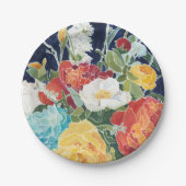 ミッドナイト花模様I ペーパープレート (正面)