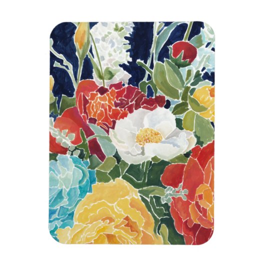 ミッドナイト花模様I マグネット (縦)