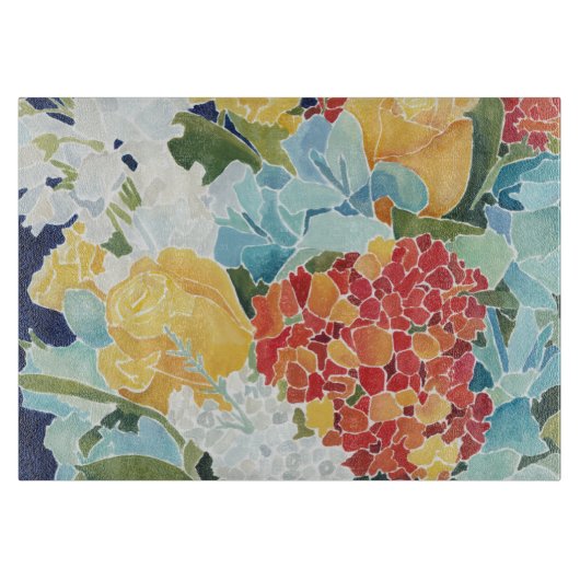 ミッドナイト花模様II カッティングボード (正面)