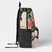 ミッドナイト赤面エレガンスハ絵を描ンドスタイルバラ プリントバックパック (左)