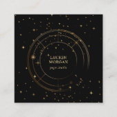 ミッドナイト金ゴールドスターホイールヨガスタジオ スクエア名刺 (正面)