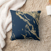 ミッドナイト金ゴールドマーブルクッション クッション (ブランケット)