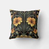 ミッドナイト金ゴールド開花アールデコ クッション (裏面)