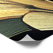 ミッドナイト金ゴールド開花アールデコ ポスター (角)