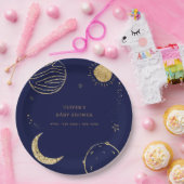 ミッドナイト銀河系アウタースペースボーイベビーシャワー ペーパープレート (パーティー)