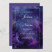 ミッドナイト銀河系結婚式招待状 招待状 (正面/裏面)