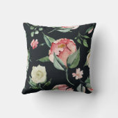 ミッドナイト開花エレガントフローラモノグラム クッション (裏面)