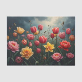 ミッドナイト開花デコページ紙 | ダークガーデン 薄葉紙