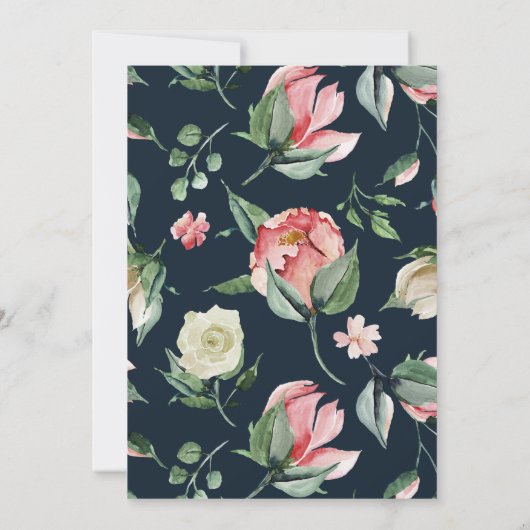 ミッドナイト開花フローラベビーシャワー招待状 (裏面)