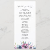 ミッドナイト開花フローラリース |の結婚式 プログラム (裏面)