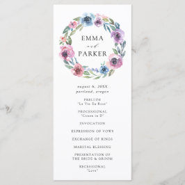 ミッドナイト開花フローラリース |の結婚式 プログラム