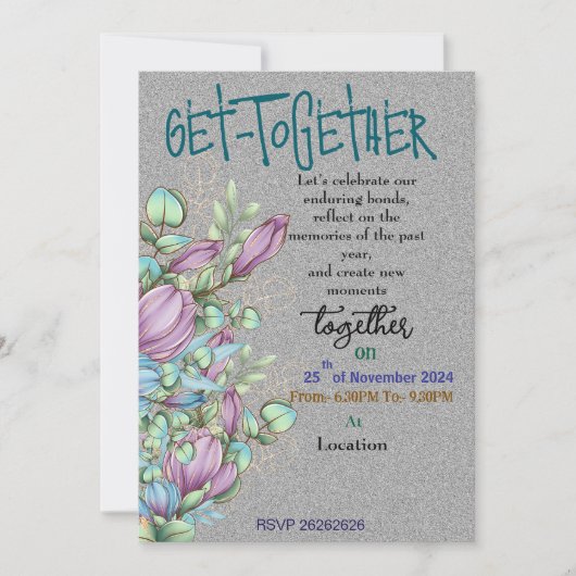 ミッドナイト開花収集招待状 招待状 (正面)