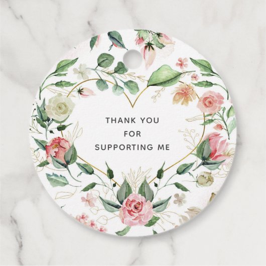 ミッドナイト開花手作りラブハートフローラ フェイバータグ (裏面)