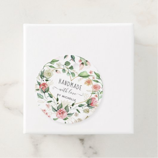 ミッドナイト開花手作りラブハートフローラ フェイバータグ (インサイチュ)