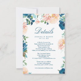 ミッドナイト開花水結婚色の詳細カード 招待状