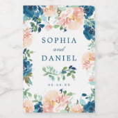 ミッドナイト開花結婚式の引き出物ミニワインラベル ワインラベル (シングルラベル)