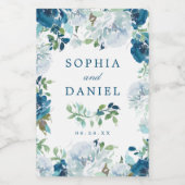 ミッドナイト開花結婚式の引き出物ミニワインラベル ワインラベル (シングルラベル)