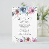 ミッドナイト開花 |の結婚詳細カード 出欠カード (スタンド正面)