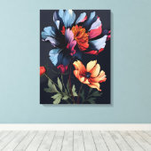 ミッドナイト開花 キャンバスプリント (インサイチュ (ウッドフロア))