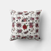 ミッドナイト開花：ゴシックバラ&神秘的な遺跡 クッション (裏面)