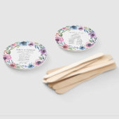 ミッドナイト開花 |パーソナライズされた結婚式 プログラム ハンドファン (組立なし)