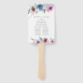 ミッドナイト開花 |パーソナライズされた結婚式 プログラム ハンドファン (裏面)