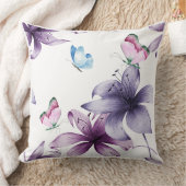 ミッドナイト開花&ブテフライ クッション (ブランケット)