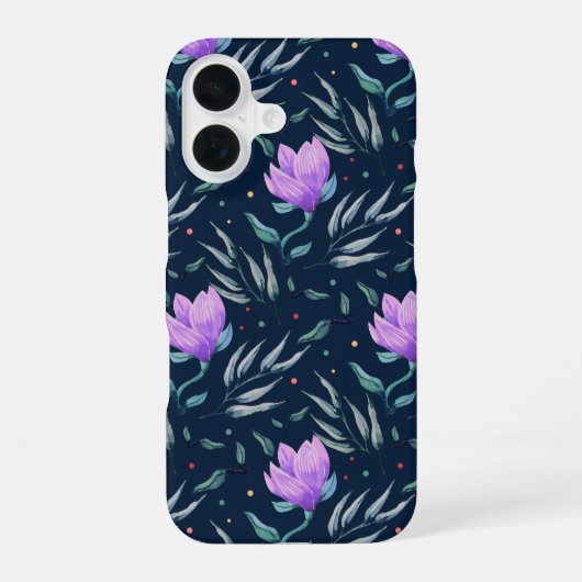 ミッドナイト開花 iPhone 16ケース (裏面)