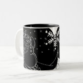 ミッドナイト雪だるま ツートーンマグカップ (正面左)