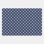 ミッドナイト霜の降りたブルースカイのスノーフレークデザイン ラッピングペーパーシート (正面3)