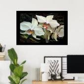 ミッドナイト魔法オーキッドプリント ポスター (ホームオフィス)